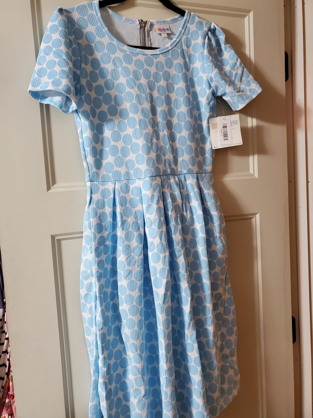 Size S Lularoe Blue Polka Dot Amelia Dress