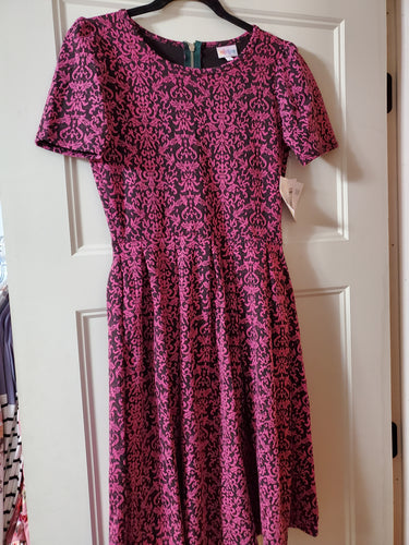 Size S Lularoe pink/Black Amelia Dress
