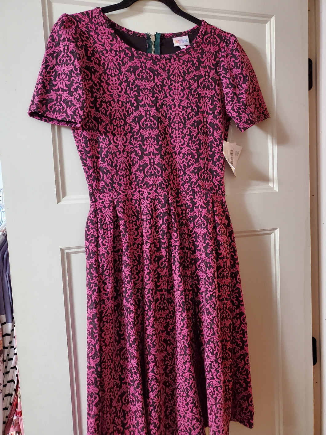 Size S Lularoe pink/Black Amelia Dress