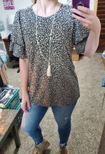 Load image into Gallery viewer, Glam Girl Cheetah Ruffle Sleeve Top