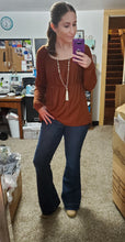 Load image into Gallery viewer, Fall Brown Peasant Babydoll Top