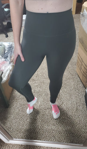 Dk Grey Activewear Zena Yoga Band Leggings