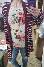 Load image into Gallery viewer, Ivory Burgundy Floral Dolman Top