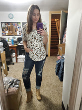 Load image into Gallery viewer, Ultra Soft Ivory Leopard Vneck Tee