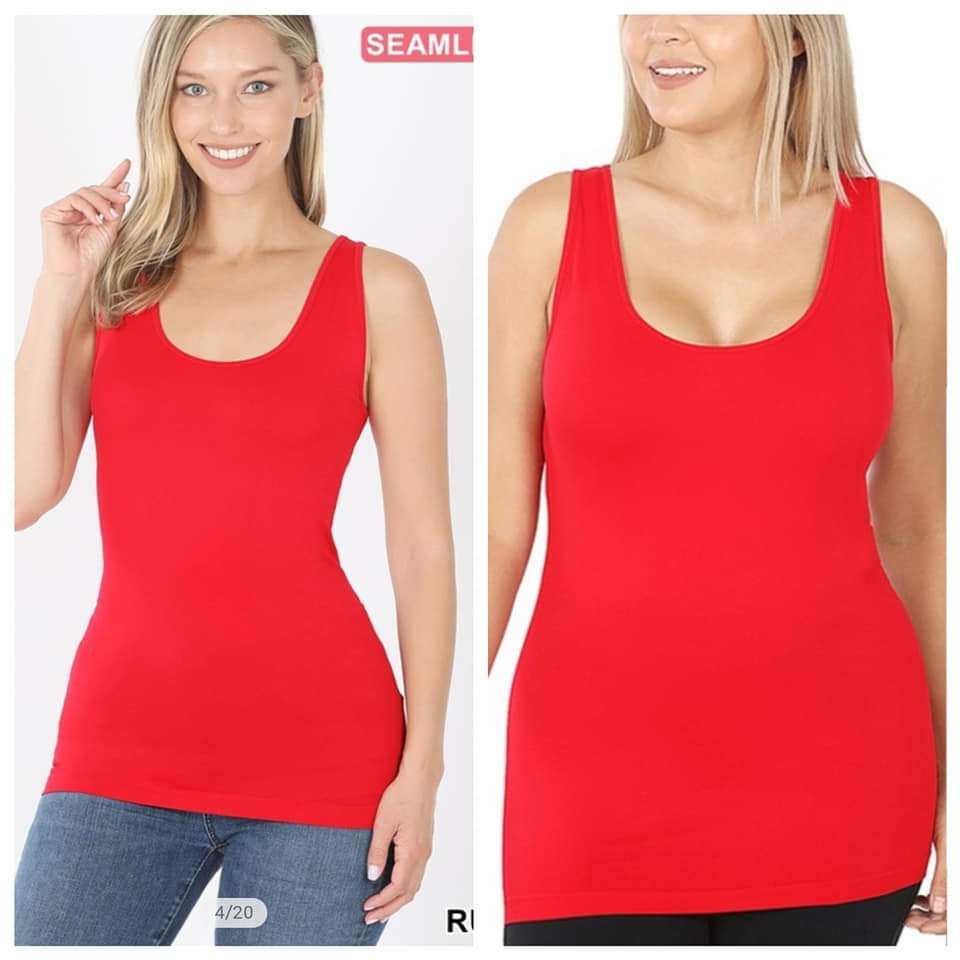 Red Seamless Layering Tank