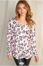 Load image into Gallery viewer, Ultra Soft Pink Leopard Vneck Top