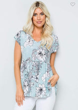 Load image into Gallery viewer, Come Back to Me Dusty Mint Floral Top