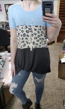 Load image into Gallery viewer, Simply Adorable Snow Leopard Contrast Side Knot Tunic