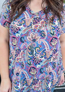 Wild About Paisley Floral Vneck Tee