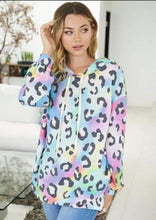 Load image into Gallery viewer, Multi-color Tie Dye Leopard Hoodie