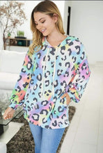 Load image into Gallery viewer, Multi-color Tie Dye Leopard Hoodie