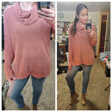Load image into Gallery viewer, Super Soft Dusty Rose Brushed Cowlneck Sweater