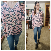 Load image into Gallery viewer, Ultra Soft Pink Leopard Vneck Top