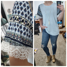 Load image into Gallery viewer, Flatter Me Blue Paisley Ruffle Sleeve Top