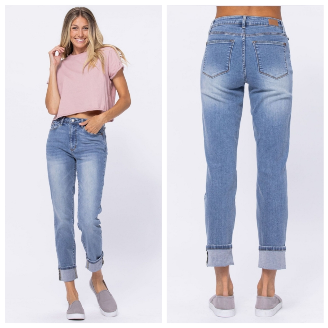Judy Blue Hi-Rise Vintage Wash Boyfriend Jeans