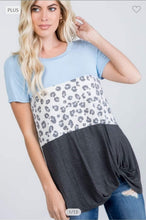 Load image into Gallery viewer, Simply Adorable Snow Leopard Contrast Side Knot Tunic