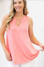 Load image into Gallery viewer, Coral Pink Keyhole Lexie Tank