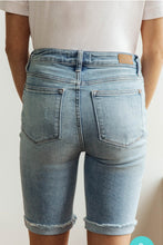 Load image into Gallery viewer, Judy Blue Light Wash Destroyed Bermuda Shorts