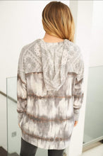 Load image into Gallery viewer, Grey Tie Dye Paisley Soft Hoodie