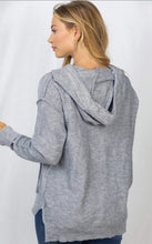 Load image into Gallery viewer, Ultra Soft Half Button Up Heather Grey Hoodie