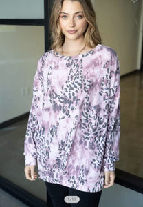 Soft Mauve Leopard Pullover